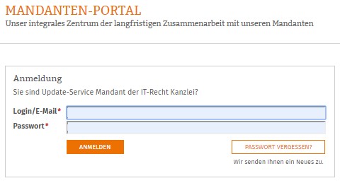 Login Mandantenportal