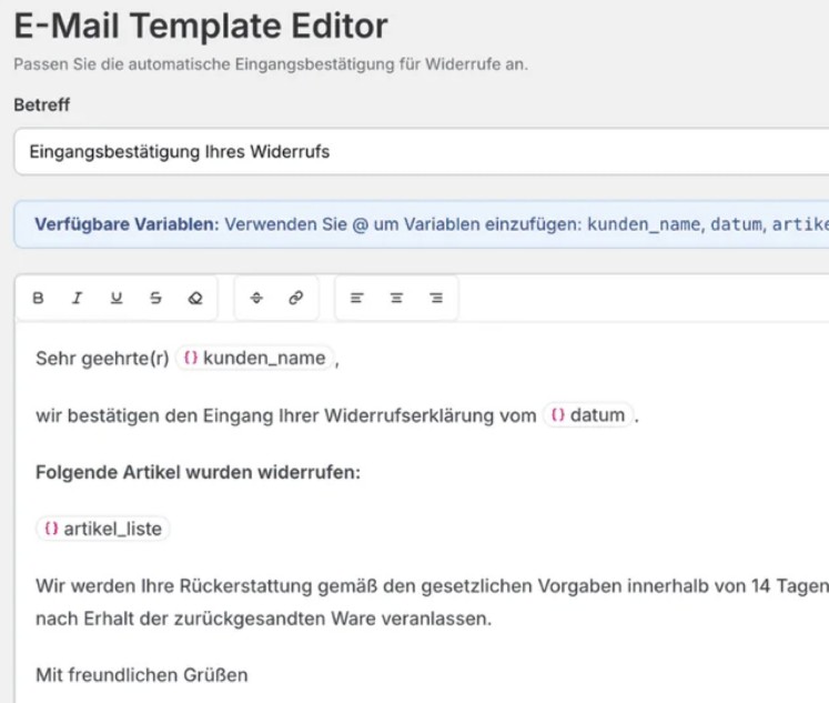 Widerrufsbutton Shopify 3